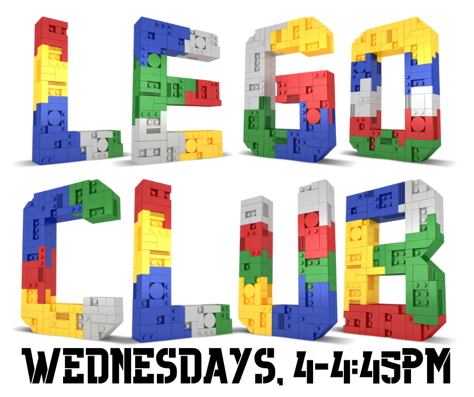 LEGO Club, Wednesdays, 4-4:45pm